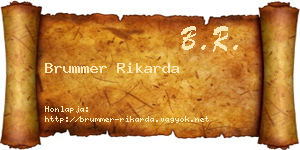 Brummer Rikarda névjegykártya